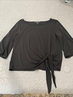 Banana Republic Black Side-Tie 3/4 Sleeve Blouse M